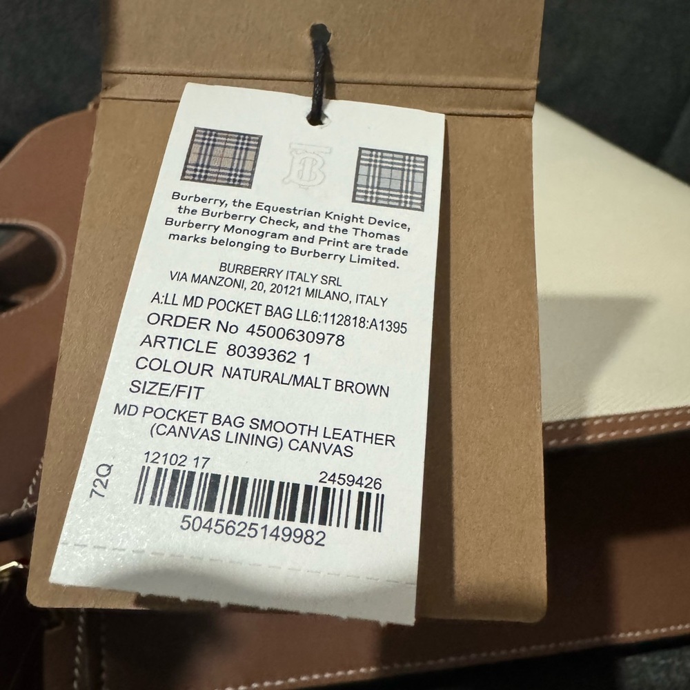 Brand New Burberry Canvas & Leather Tote Bag - Picture 9 of 9